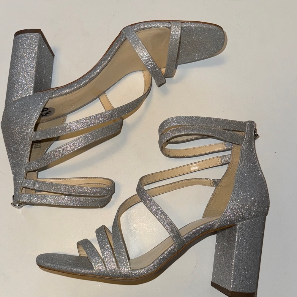 Jessica Simpson Elegant Silver Strappy Women's Heels